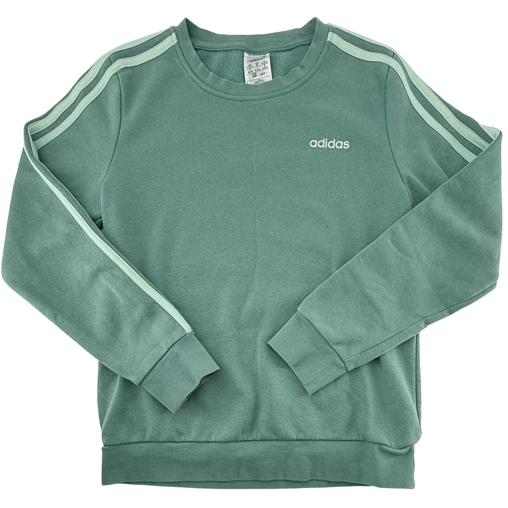 Adidas Sweatshirt Mens Medium Green Crewneck Fleece Pullover Athletic Top